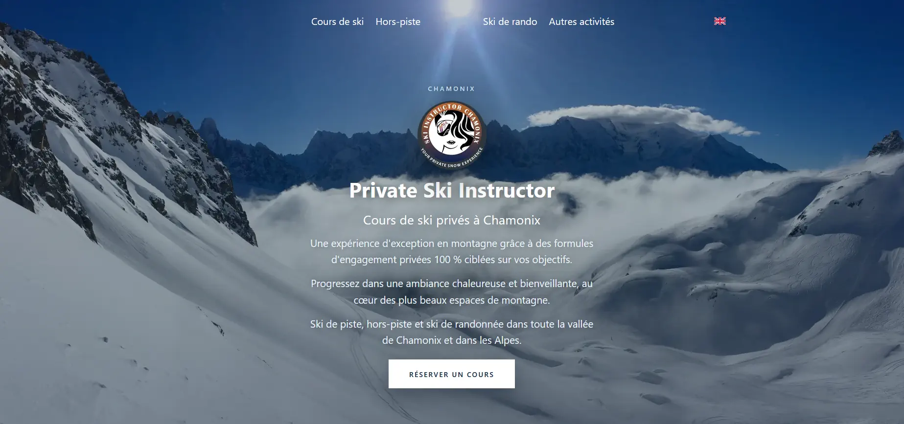 Capture du site private-ski-instructor.com — cours de ski · chamonix